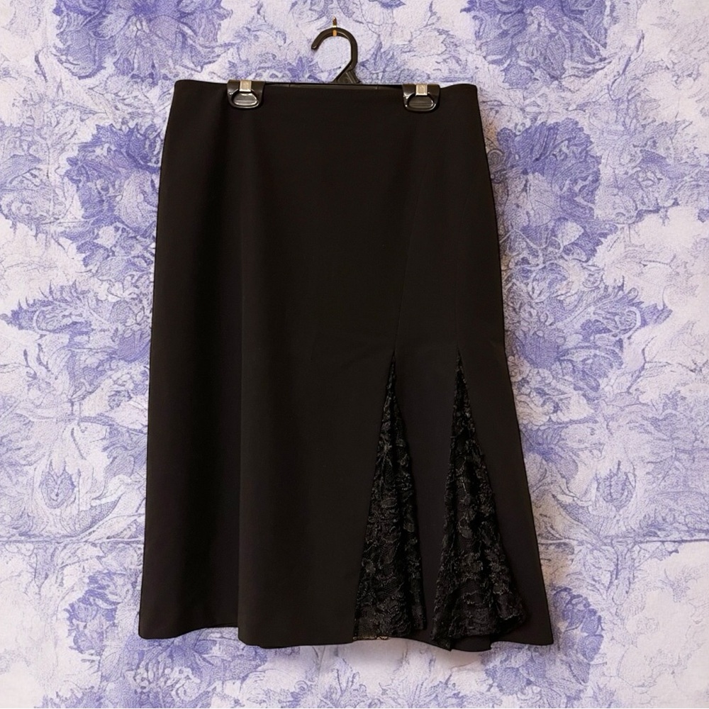 Apostrophe Essentials Black Skirt with Lace Insets